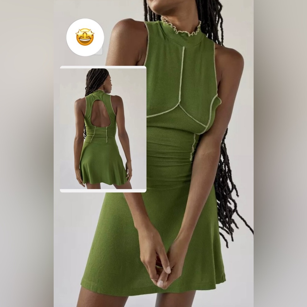 Urban Outfitters Deja High Neck Mini Dress